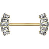 Titan Nippelpiercing Baguette Schliff Fächer Zirkonia Push-In