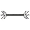 Titan Nippelpiercing Marquise Schliff Zirkonia Push-In
