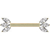 Titan Nippelpiercing Marquise Schliff Zirkonia Push-In