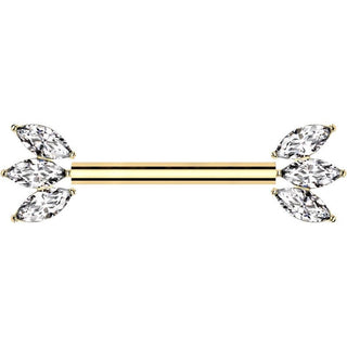 Titan Nippelpiercing Marquise Schliff Zirkonia Push-In
