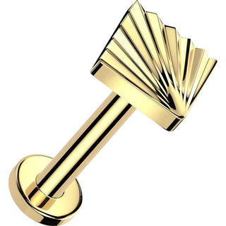 Titanium Labret Square diamond cut Push-In