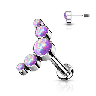 Titanium Labret 5 Opal Silver Push-In