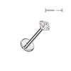 Titanium Labret zirconia prong setting 4mm base Push-In