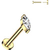 Titanium Labret zirconia marquise cut Push-In