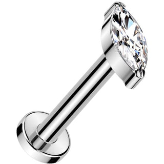 Titanium Labret zirconia marquise cut Push-In