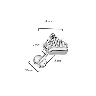 Titanium Labret Crown Push-In