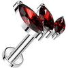 Titanium Labret marquise cut zirconia Push-In