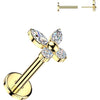 Titanium Labret Cubic Zirconia Butterfly Push-In