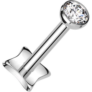 Titanium Labret bezel setting zirconia Push-In