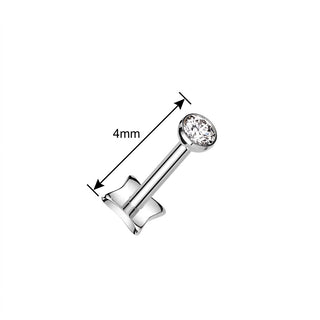 Titanium Labret bezel setting zirconia Push-In