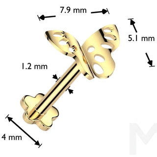 Titanium Labret butterfly Push-In