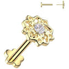 Titanium Labret flower zirconia flower base Push-In