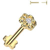 Titanium Labret flower zirconia flower base Push-In