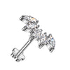 Titanium Labret Fan Marquise Cut Zirconia Push-In