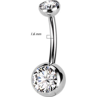 Titan Bauchnabelpiercing Zargenfassung Zirkonia Push-In