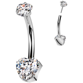 Titan Bauchnabelpiercing Herz Zirkonia Push-In