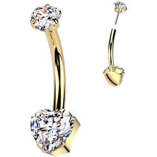 Titan Bauchnabelpiercing Herz Zirkonia Push-In
