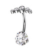 Titan Bauchnabelpiercing Fächer Zirkonia Push-In