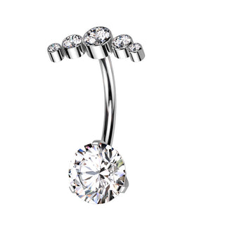 Titan Bauchnabelpiercing Fächer Zirkonia Push-In