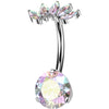Titan Bauchnabelpiercing Marquise Schliff Zirkonia Push-In
