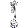 Titan Bauchnabelpiercing Zirkonia Kleiner Anhänger Marquise Schliff Push-In