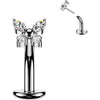 Titanium Belly Button Piercing zirconia butterfly Push-In