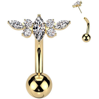 Titanium Belly Button Piercing zirconias Push-In