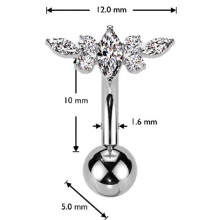 Titanium Belly Button Piercing zirconias Push-In