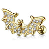 Barbell Fledermaus Zirkonia Gold Silber