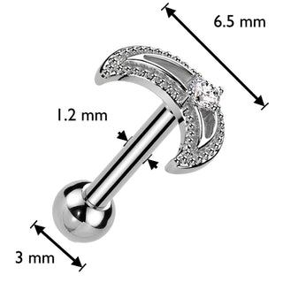 Barbell moon zirconia