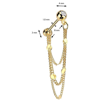 Barbell triple chain dangle