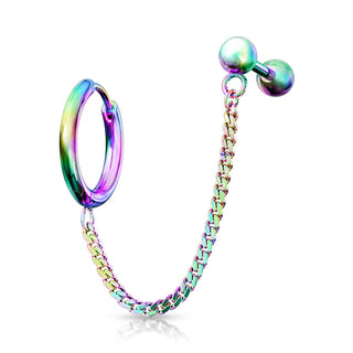 Ohrring Kette Barbell Clicker