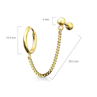 Ohrring Kette Barbell Clicker