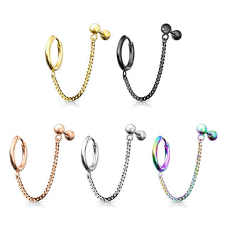 Ohrring Kette Barbell Clicker