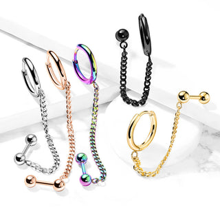 Ohrring Kette Barbell Clicker