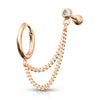 Ohrring Kette Barbell Zirkonia Clicker
