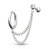 Ohrring Kette Barbell Zirkonia Clicker