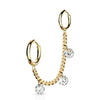 Ohrring Kette Zirkonia Clicker
