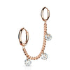 Ohrring Kette Zirkonia Clicker