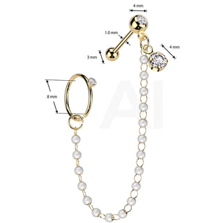 Value Pack barbell pearl chain hoop