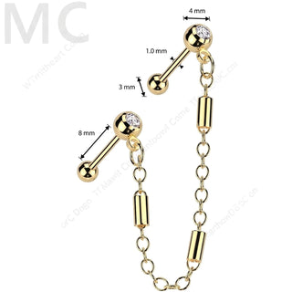 Value Pack two zirconia barbells chain