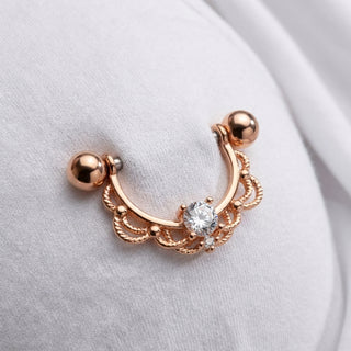 Nipple Piercing Wreath dangle Zirconia – getragen