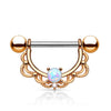 Nippelpiercing Kranz beweglich Opal