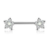 Nippelpiercing Blume Zirkonia Silber