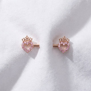 Nipple Piercing Heart Crown Zirconia – getragen