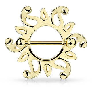 Nippelpiercing Sonne Tribal