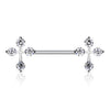 Nippelpiercing Kreuz Zirkonia