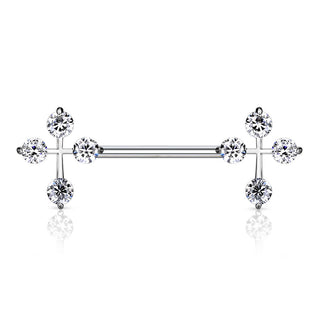 Nippelpiercing Kreuz Zirkonia