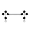 Nippelpiercing Kreuz Zirkonia