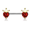 Nippelpiercing Herz Krone